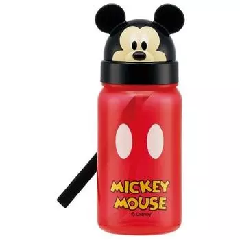 Skater Straw Bottle Die Cut with Straw Water Bottle Mickey Mouse Disney 350ml PBS3STD
