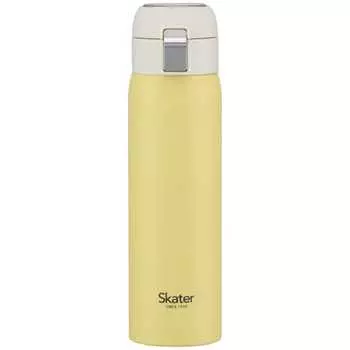 Skater Thermal/Cold Stainless Steel Mug Bottle 480ml One Touch Open Dull Yellow STOT3-A