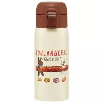 Skater Thermal/Cold Vacuum Double Structure Direct Drinking Stainless Steel Mug Bottle One Touch Open 350ml Lisa and Gaspard 350ml Thermal/Cold Vacuum