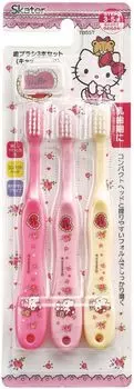 Skater toothbrush for kindergarteners years old soft 3 pieces Hello Kitty Lovely Flower Sanrio 14cm 3-5 TB5ST-A