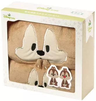 Skater Towel Gift 2 Piece Set Hair Drying Towel Hooded Bath Poncho Absorbent Quick Drying Disney Chip Dale SET1070 &