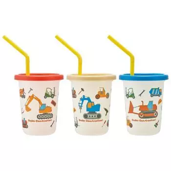 Skater Tumbler with Straw 230ml 3 Pieces Working Car Made in Japan SIH2ST-A