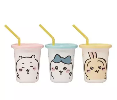 Skater Tumbler with straw 3 pieces 320ml Chikawa Made in Japan SIH3ST-A