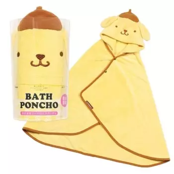 Skater Водопоглощающее Быстросохнущее Пончо для купания с капюшоном Pompompurin Sanrio Высота 108 x Ширина 92 см BPO1-A