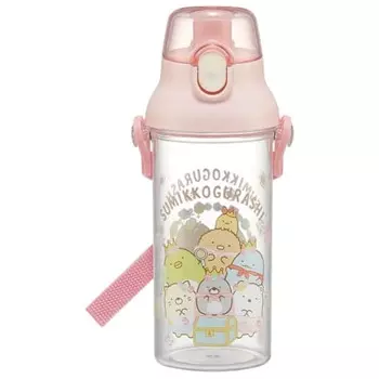 Skater Water Bottle 480ml Sumikko Gurashi Mole House Sanrio Plastic Clear Bottle for Children Made in Japan PSB5TR-A