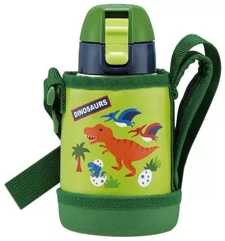 Skater Water Bottle Dinosaur 400ml for Children with Cover Boys KSTCH4-A