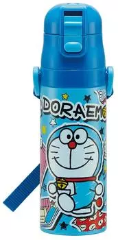 Skater Water Bottle Doraemon Sticker 470ml Direct Drinking Stainless Steel Sports Bottle Children s SDC4-A