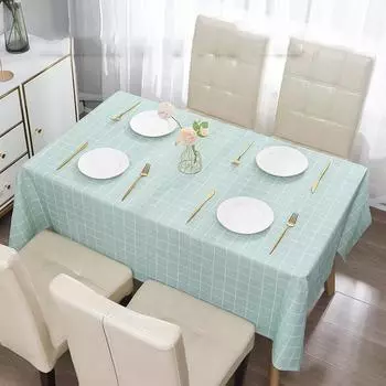 Скатерть 1шт. Домашняя скатерть, столешница, противоожоговая, водостойкая, маслостойкая, несмываемая, ПВХ, клетчатая, для журнального столика, коврик для обеденного стола 137X180CM