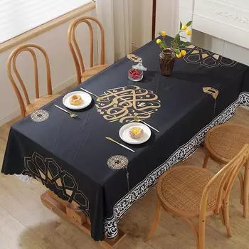 Скатерть 1шт водонепроницаемая и жиростойкая обеденная столовая обитая полиэфирной тканью