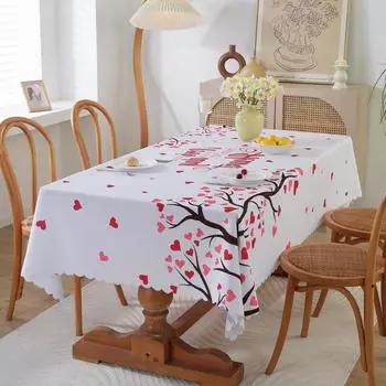 Скатерть 1шт водонепроницаемая и жиростойкая обеденная столовая обитая полиэфирной тканью