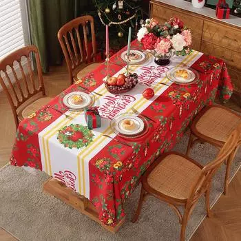 Скатерть 1шт водонепроницаемая и жиростойкая обеденная столовая обитая полиэфирной тканью