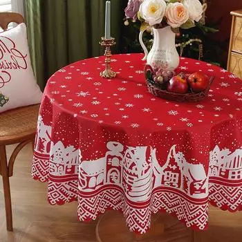 Скатерть 2шт рождественское украшение водонепроницаемая и маслостойкая обеденная скатерть полиэстер украшение