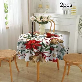 Скатерть 2шт рождественское украшение водонепроницаемая и маслостойкая обеденная скатерть полиэстер украшение