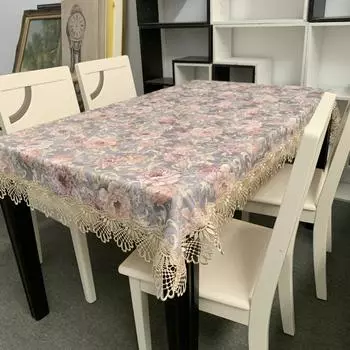 Скатерть для американского журнального столика, современная простая прямоугольная скатерть, кружевная полиэстеровая ткань, ретро-скатерть для обеденного стола 85x85 фиолетовый