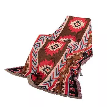 Скатерть для кемпинга в этническом стиле, из мягкого хлопка, с ретро-узором, приятная к коже, чехол для стола для пикника для