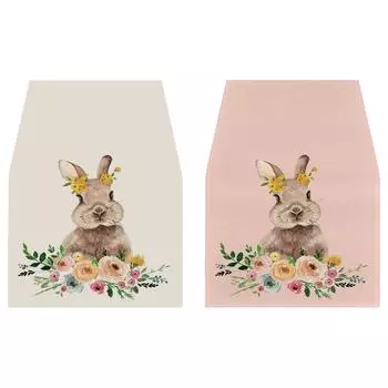 Скатерть для пасхального стола, красивая, яркая, свадебная, для дома, улицы, сезонная, весенняя, праздничная, для вечеринки, декоративная, скатерть для стола в виде кролика розовый