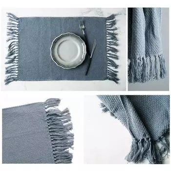 Скатерть для протирки чашек, бытовая салфетка в стиле вестерн, впитывающее квадратное полотенце, вафельная салфетка с кисточкой