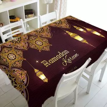 Скатерть для Рамадана, кухонная прямоугольная скатерть, полумесяц, Ид, аксессуары для домашнего стола, мусульманская мечеть, фестивальная вечерние скатерть 40x70cm15x27inch