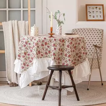 Скатерть для стола в стиле двора, ретро, простая, утолщенная, с трехмерной вышивкой, скатерть для обеденного стола, салфетка на стол, накидка, накидка, полотенце 90*90cm
