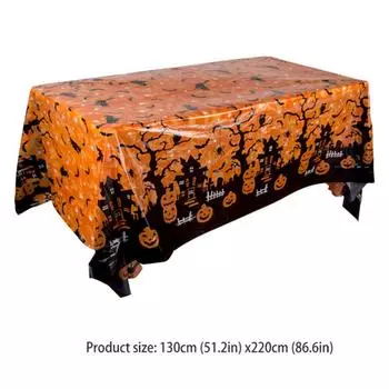 Скатерть для украшения на Хэллоуин, тыква, паутина, летучая мышь, пластиковая крышка стола, праздничная вечеринка, домашний декор стола, принадлежности