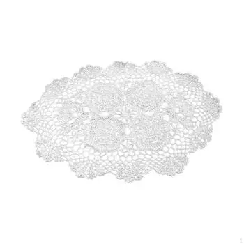 Скатерть для журнального столика, обеденный коврик, ручная работа, нескользящая посуда, подставки под чашки, кружевные подставки для свадебного декора белый