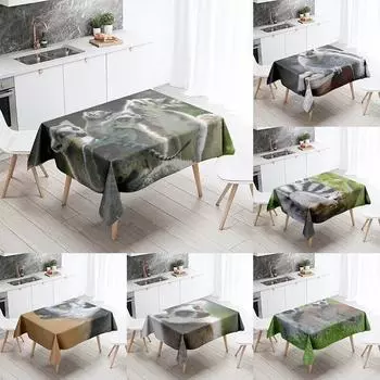Скатерть из суриката, милое животное, против пятен, водонепроницаемая, прямоугольная, для кухонного стола, украшение для дома 40x70cm