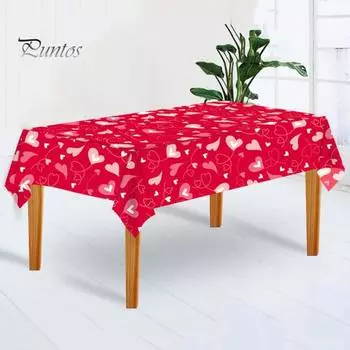 Скатерть на День святого Валентина с принтом в виде сердца, яркий цвет, создание атмосферы, украшение для романтического ужина, скатерть из материала Пева D