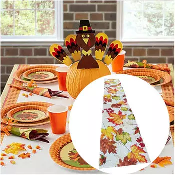 Скатерть на стол ко Дню благодарения 183 см, кухонная прямоугольная, моющаяся, с изображением осенних кленовых листьев