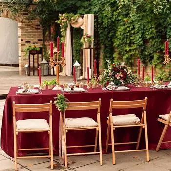 Скатерть обеденный стол для банкета атласная скатерть свадьба золотой