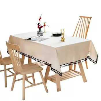 Скатерть однотонная льняная ткань, американская черная кружевная ткань для журнального столика, реквизит для стрельбы, прямоугольное полотенце 60*60cm бежевый
