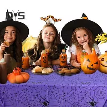 Скатерть-паутина на Хэллоуин, водонепроницаемая пластиковая скатерть для стола, прямоугольная скатерть для обеденного стола для домашнего декора на Хэллоуин чёрный