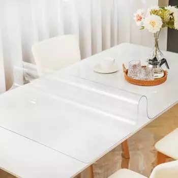 Скатерть прозрачная толщина ПВХ коврик для стола прозрачный винил без запаха ПВХ коврик для стола покрытие стола без усадки водонепроницаемый устойчивый к пятнам водоотталкивающий