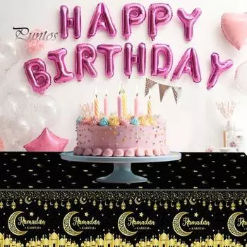 Скатерть Рамадан Рамадан Карим скатерть пластиковая прямоугольная скатерть Ид Луна Звезда украшение стола зелёный