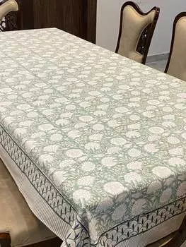 Скатерть с блочным принтом, 6-местная (90*60 дюймов)