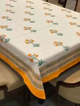 Скатерть с блочным принтом, 6-местная (90*60 дюймов)