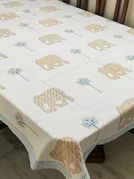 Скатерть с блочным принтом, 6-местная (90*60 дюймов)
