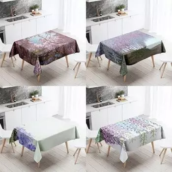 Скатерть с цветком глицинии, вечерние, ресторан, банкетный декор, устойчивая к пятнам, водонепроницаемая, украшение для домашнего стола 40x70cm