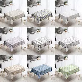 Скатерть с цветочным принтом из мультфильма, домашний декор, водонепроницаемая антипятнистая скатерть для украшения стола, прямоугольная кухонная столешница для камина 40x70cm