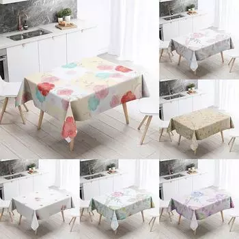 Скатерть с цветочным рисунком из мультфильма, домашний декор, устойчивая к пятнам водонепроницаемая скатерть для украшения стола, прямоугольная кухонная столешница для камина 40x70cm