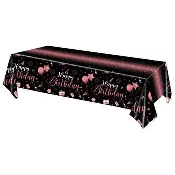 Скатерть «С Днем Рождения», водонепроницаемая, устойчивая к пятнам, прямоугольная одноразовая пластиковая защитная крышка для обеденного стола красный