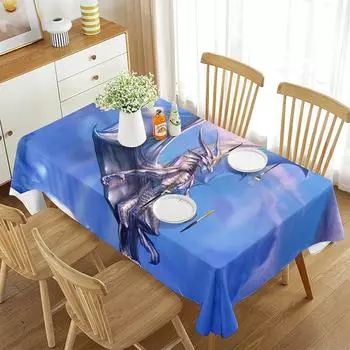 Скатерть с изображением дракона, мифическое животное, волшебный узор дракона, прямоугольная скатерть для кухни, гостиной, украшение журнального столика 40x70cm 15x27inch