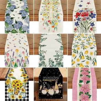 Скатерть с принтом для гостиной, праздничное новогоднее украшение, центральная часть, длинная скатерть 33x120cm