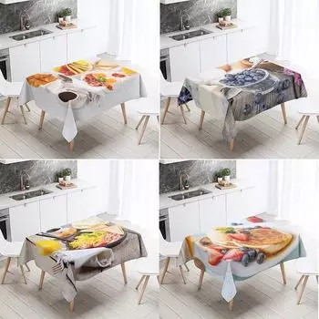 Скатерть с принтом для гурманов, ресторан, кухонный стол, украшение, устойчивая к пятнам, водонепроницаемая, прямоугольная, домашний декор 40x70cm