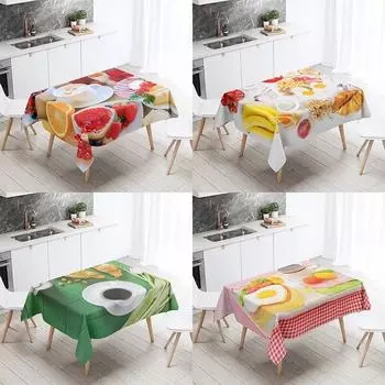 Скатерть с принтом для гурманов, украшение и декорация стола в ресторане, водонепроницаемая защита от обрастания для кухни и дома 40x70cm