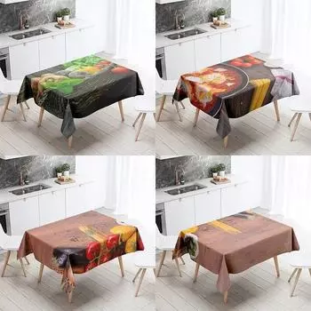 Скатерть со специями, зеленая устойчивая к пятнам овощная водостойкая прямоугольная кухонная обеденная скатерть, домашний декор 40x70cm