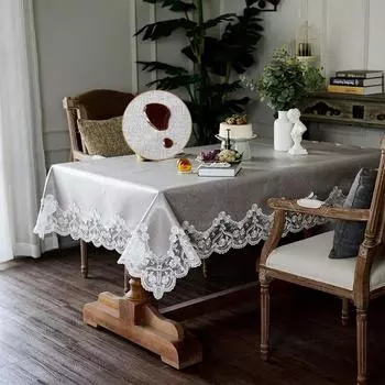 Скатерть Водонепроницаемая Ткань Обеденный Чехол Для Вечеринки На День Рождения Европейский Кружевной Квадратный Журнальный Столик Украшение Антипятна 65x65cm-Square синий