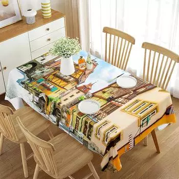 Скатерть в британском стиле Country Town, прямоугольная скатерть в британском стиле, чехол для стола для кухни, столовой, гостиной, декора для пикника 40x70cm 15x27inch