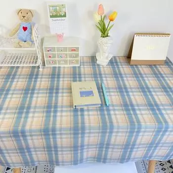 Скатерть в клетку INS, японская свежая клетчатая скатерть, коврик для туалетного столика в спальне и общежитии, прямоугольный декор стола 40x60cm