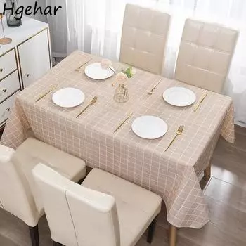 Скатерть в клетку в скандинавском стиле с принтом, водонепроницаемая, маслостойкая, пыленепроницаемая, прямоугольная, коврик для стола, простое украшение для пикника thin 137-90cm темно-коричневого