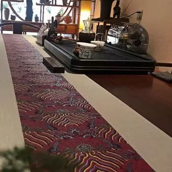 Скатерть в стиле ретро, высококачественная, новая, в китайском стиле, настольная подставка, прочная, парчовая, чайная подставка для дома S синий